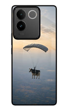 Skydiving Cow IQOO Z7 Pro 5G Glass Case