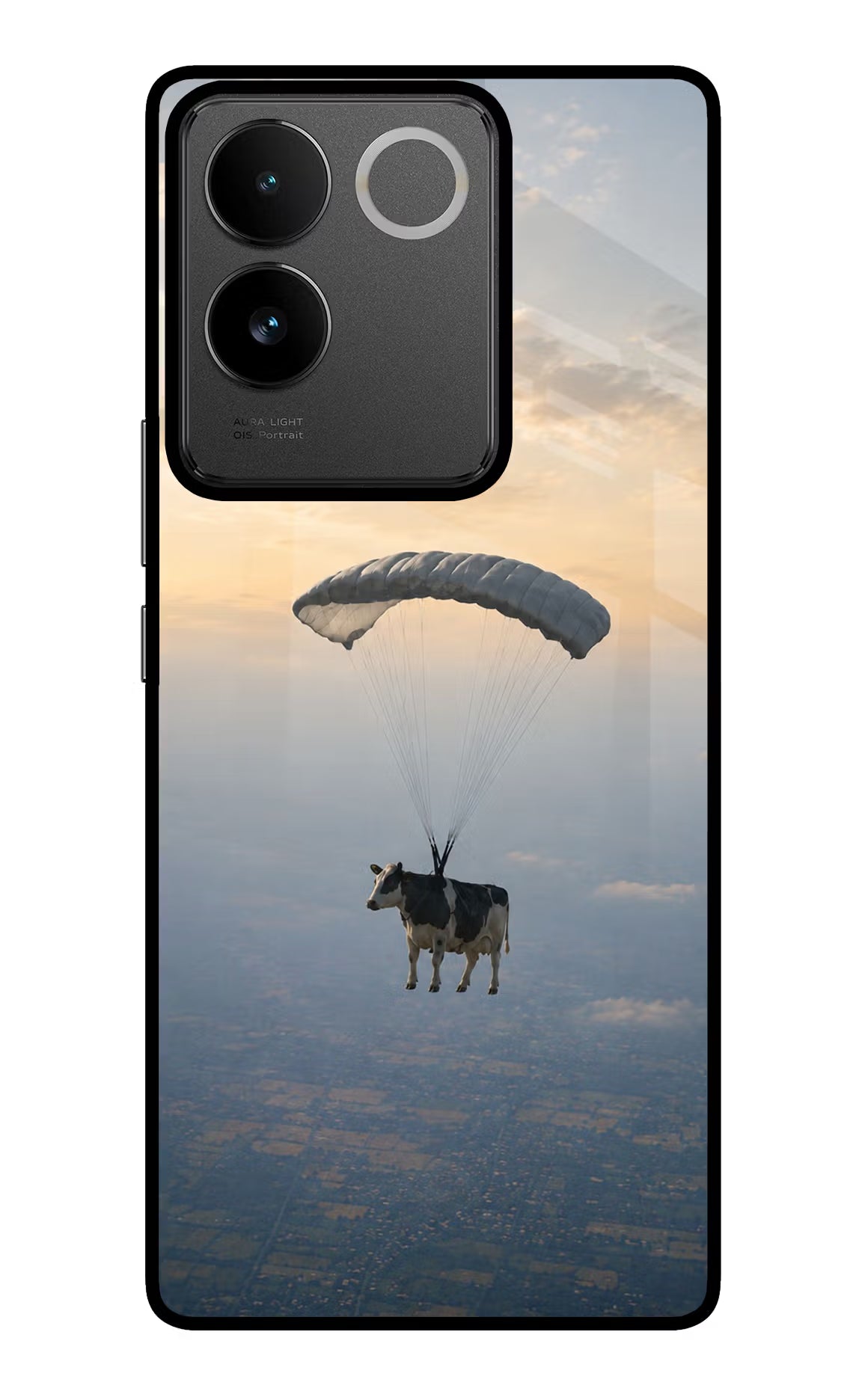 Skydiving Cow IQOO Z7 Pro 5G Glass Case