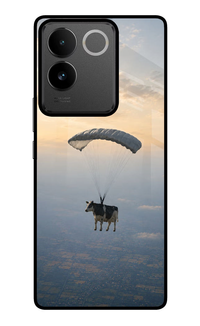 Skydiving Cow IQOO Z7 Pro 5G Glass Case