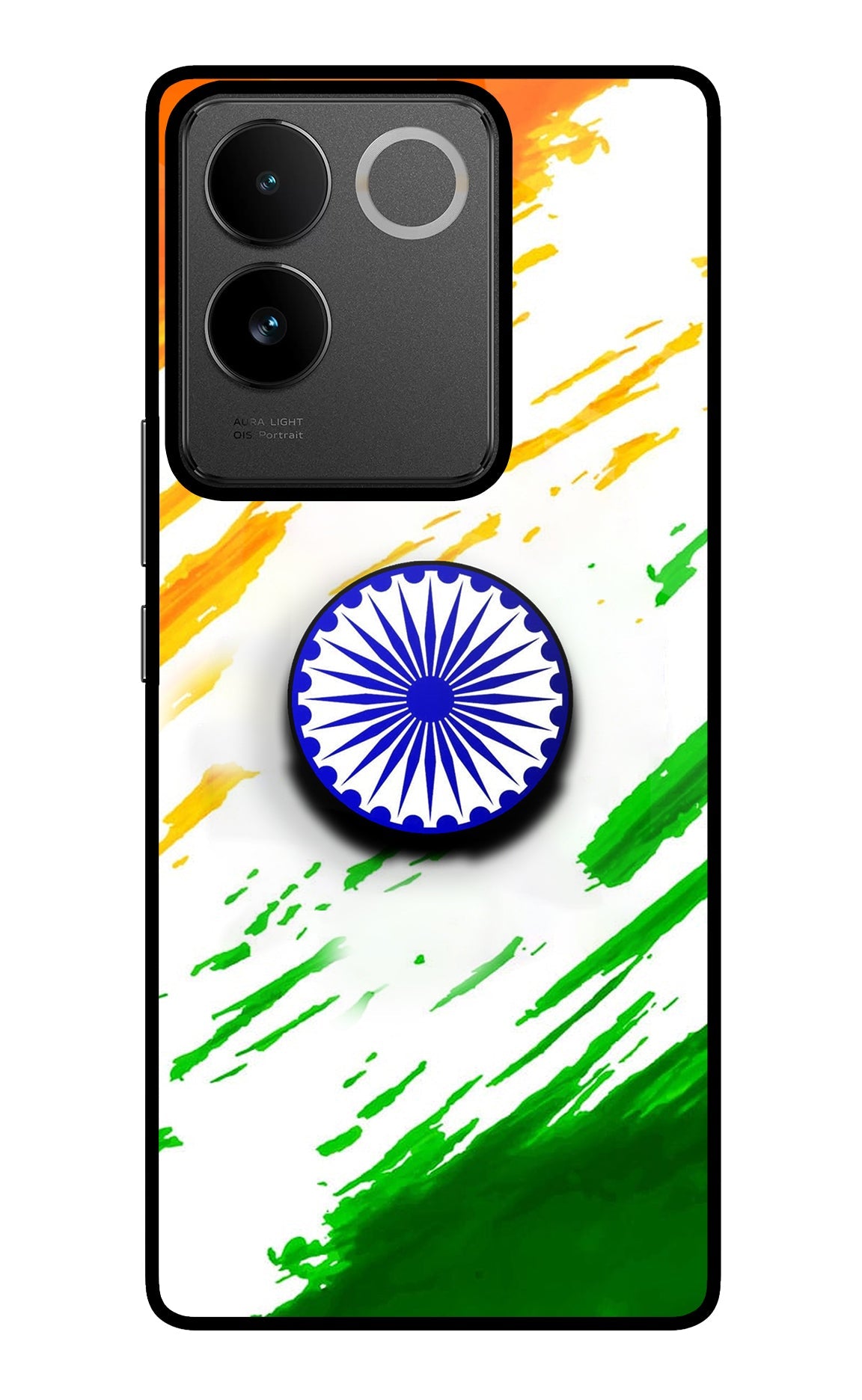 Indian Flag Ashoka Chakra IQOO Z7 Pro 5G Glass Case