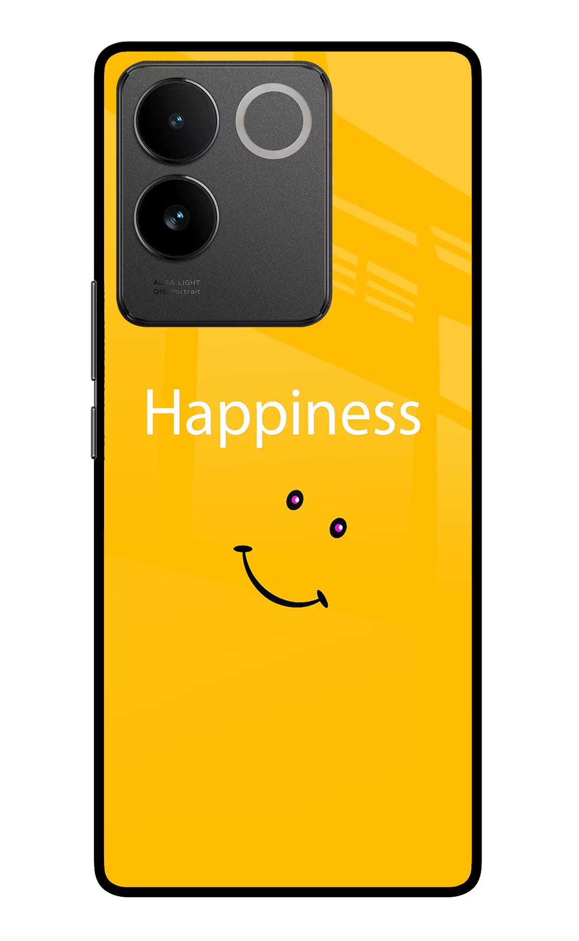 Happiness With Smiley Vivo T2 Pro 5G Glass Case Back Cover by Casekaro
