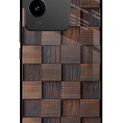 Wooden Cube Design Vivo T2 Pro 5G Glass Case Back Cover by Casekaro