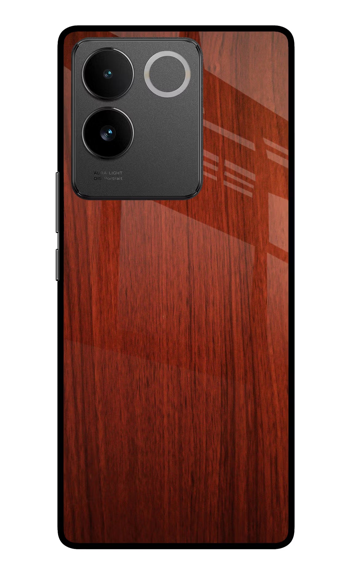 Wooden Plain Pattern Vivo T2 Pro 5G Glass Case
