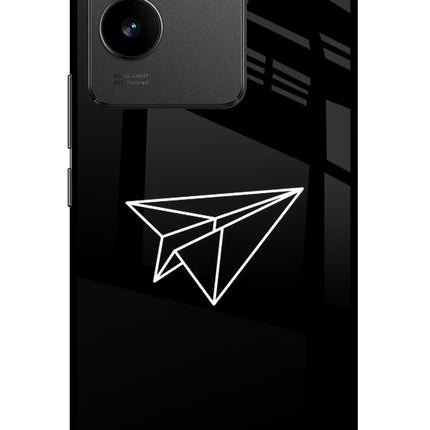 Paper Plane White Vivo T2 Pro 5G Glass Case Back Cover by Casekaro