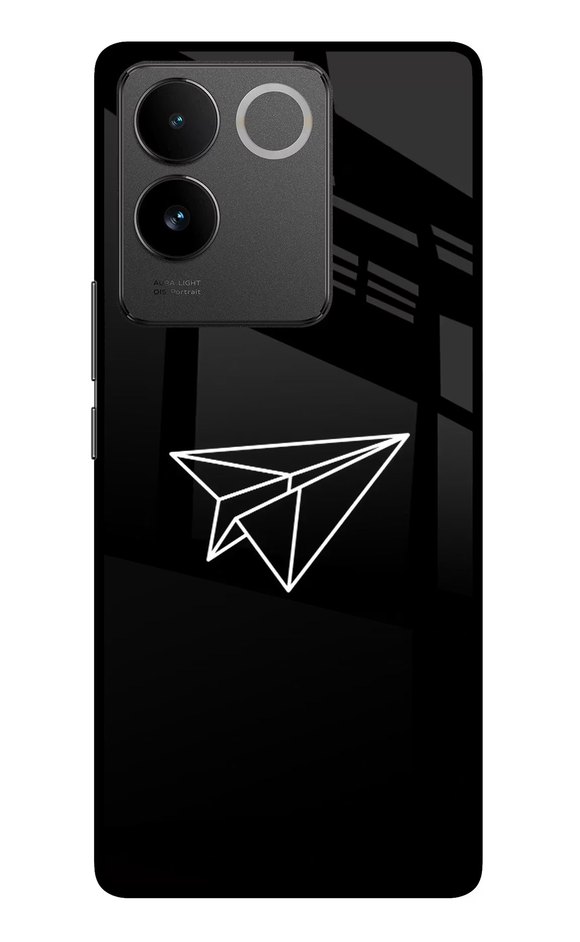 Paper Plane White Vivo T2 Pro 5G Glass Case Back Cover by Casekaro
