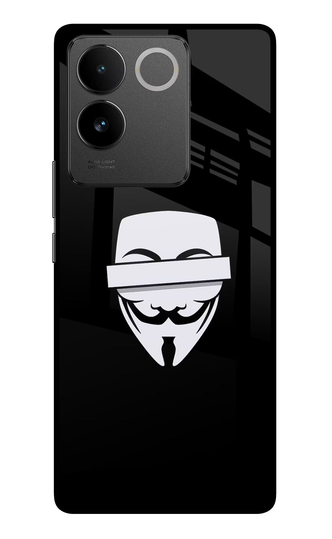Anonymous Face Vivo T2 Pro 5G Glass Case Back Cover by Casekaro