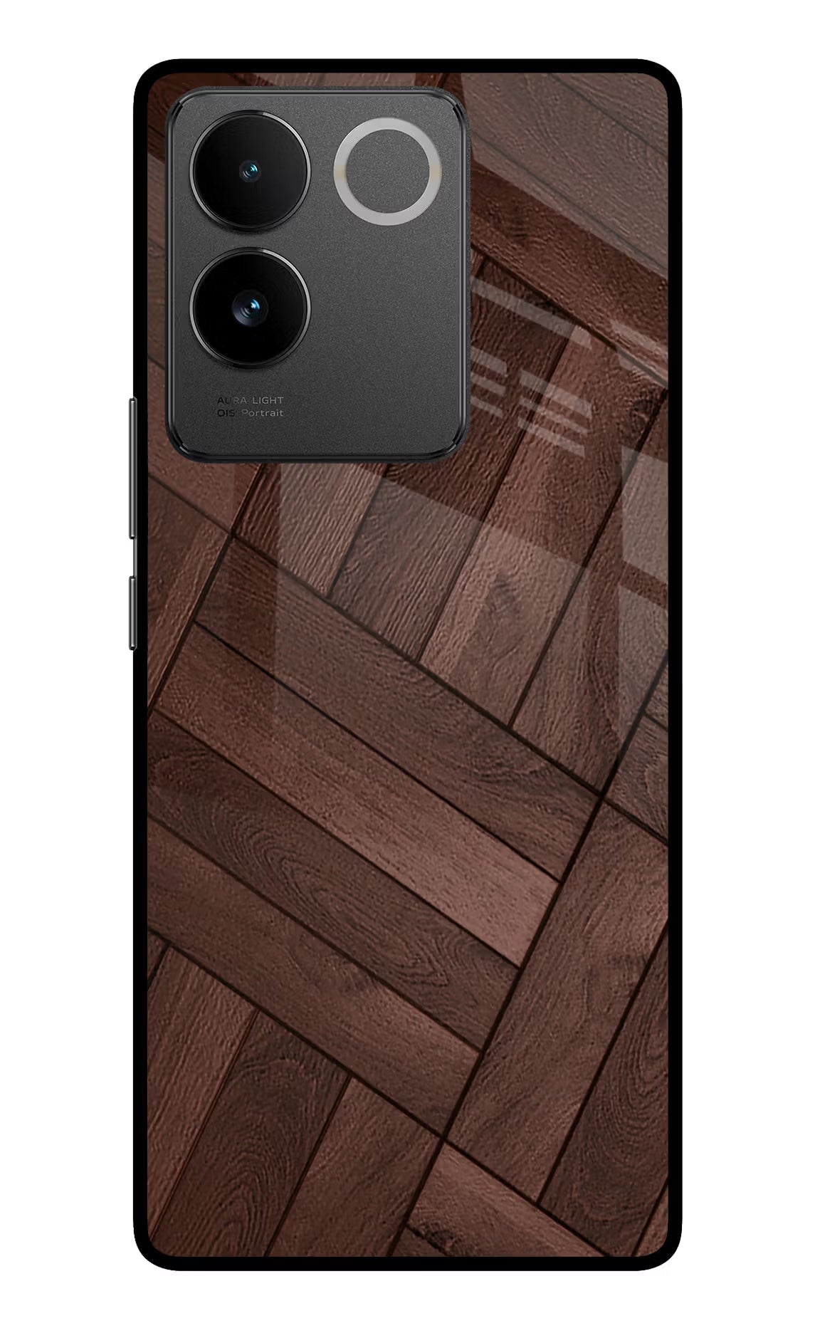 Wooden Texture Design Vivo T2 Pro 5G Glass Case Back Cover by Casekaro