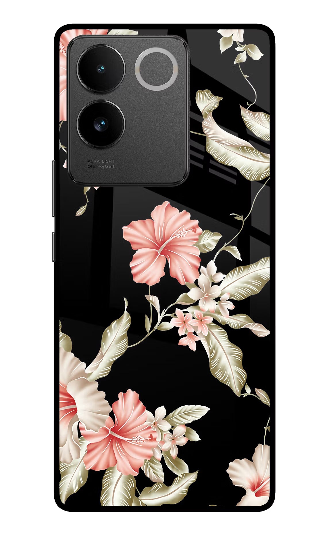 Flowers Vivo T2 Pro 5G Glass Case Back Cover by Casekaro