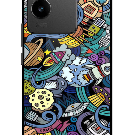 Space Abstract Vivo T2 Pro 5G Glass Case Back Cover by Casekaro