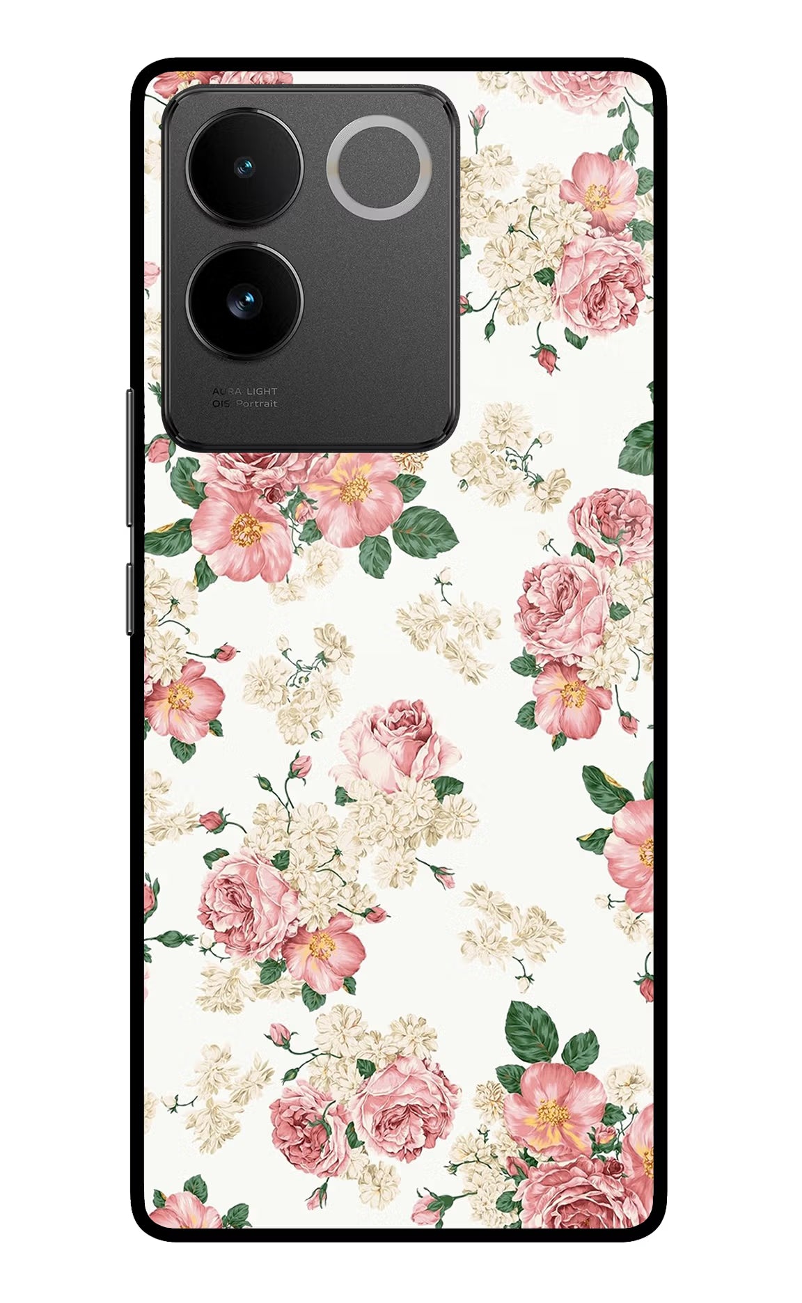 Flowers Vivo T2 Pro 5G Glass Case Back Cover by Casekaro