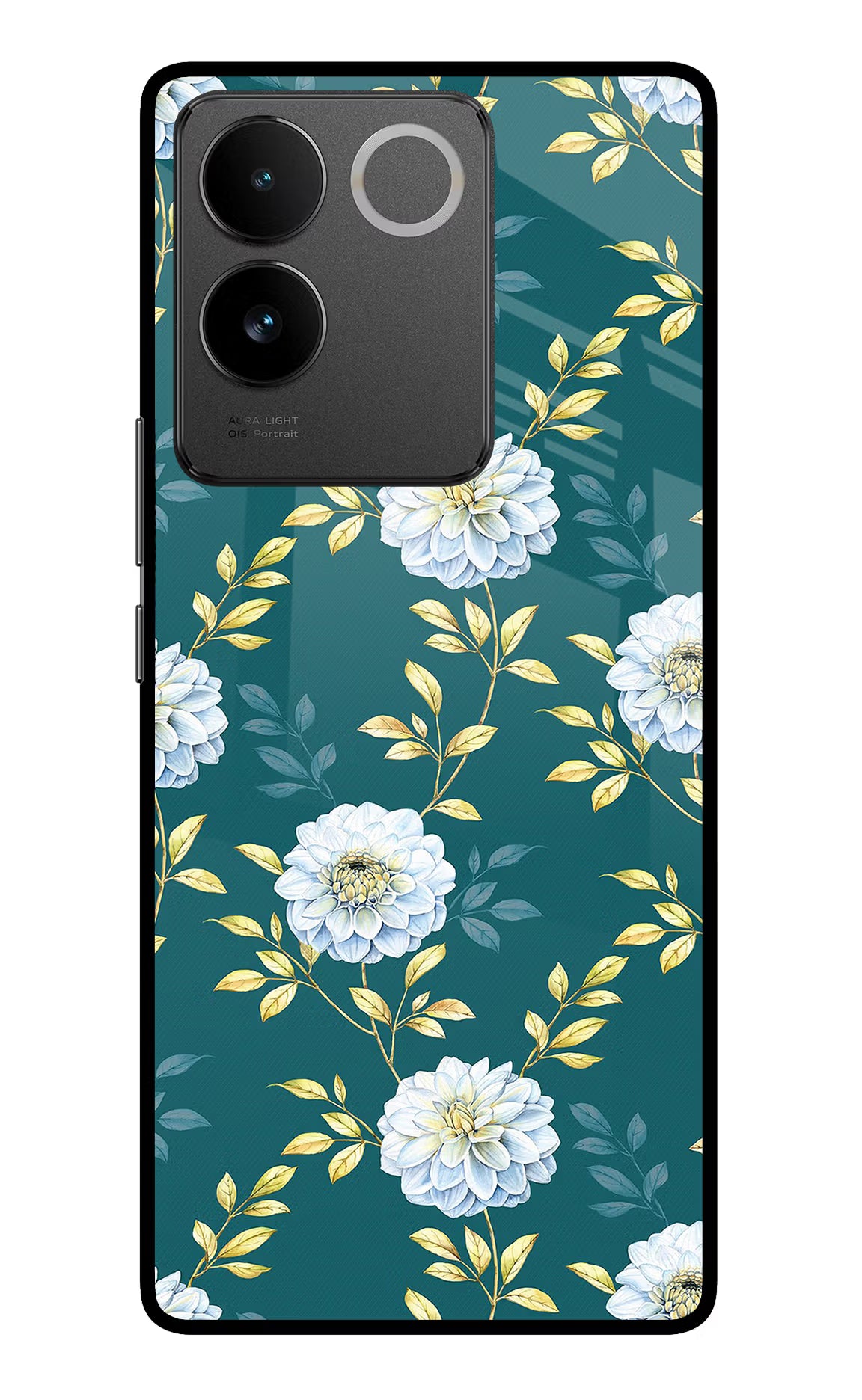 Flowers Vivo T2 Pro 5G Glass Case Back Cover by Casekaro