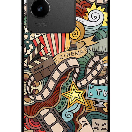 Cinema Abstract Vivo T2 Pro 5G Glass Case Back Cover by Casekaro