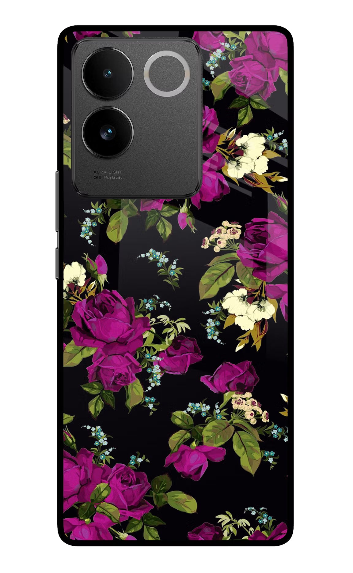 Flowers Vivo T2 Pro 5G Glass Case Back Cover by Casekaro