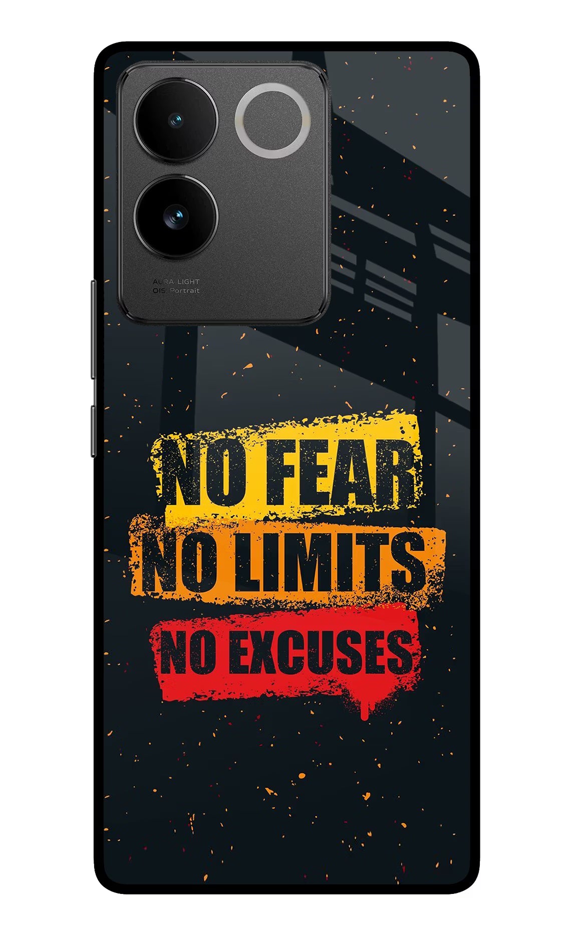 No Fear No Limits No Excuse Vivo T2 Pro 5G Glass Case Back Cover by Casekaro