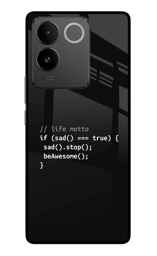 Life Motto Code Vivo T2 Pro 5G Glass Case