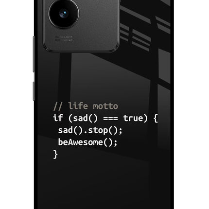Life Motto Code Vivo T2 Pro 5G Glass Case Back Cover by Casekaro