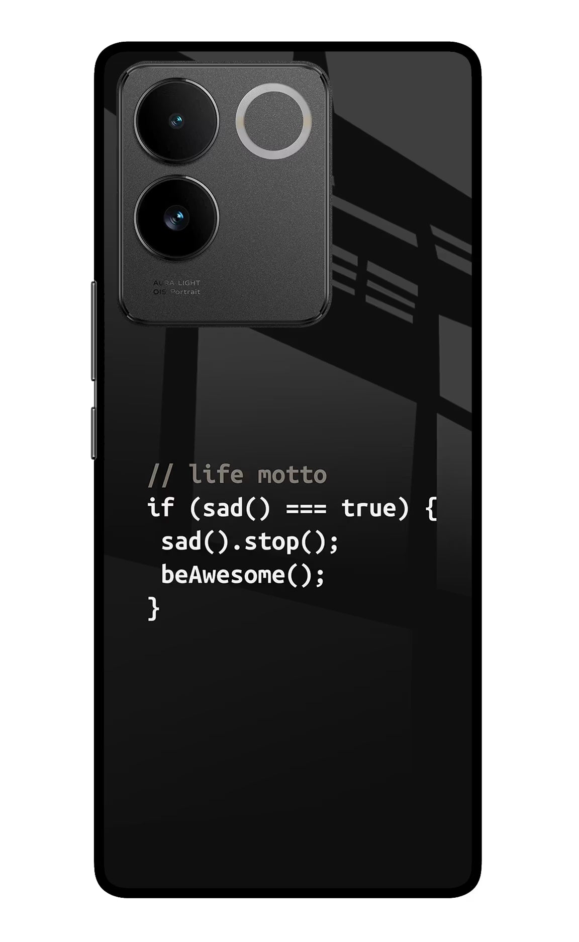 Life Motto Code Vivo T2 Pro 5G Glass Case Back Cover by Casekaro
