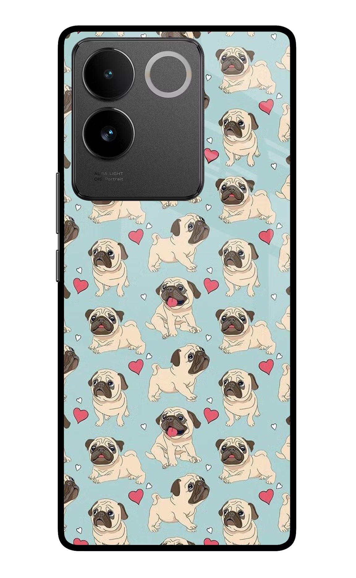Pug Dog Vivo T2 Pro 5G Glass Case Back Cover by Casekaro