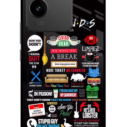 FRIENDS Vivo T2 Pro 5G Glass Case Back Cover by Casekaro