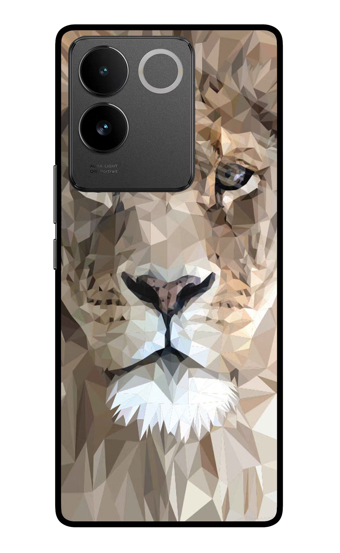 Lion Art Vivo T2 Pro 5G Glass Case Back Cover by Casekaro