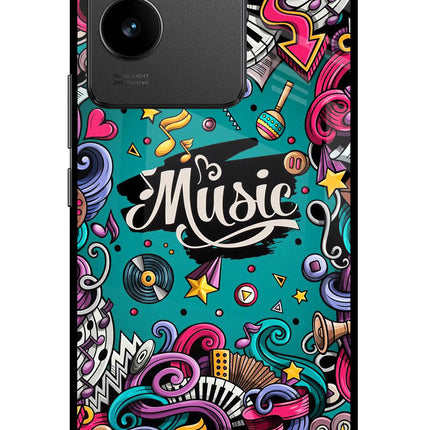 Music Graffiti Vivo T2 Pro 5G Glass Case