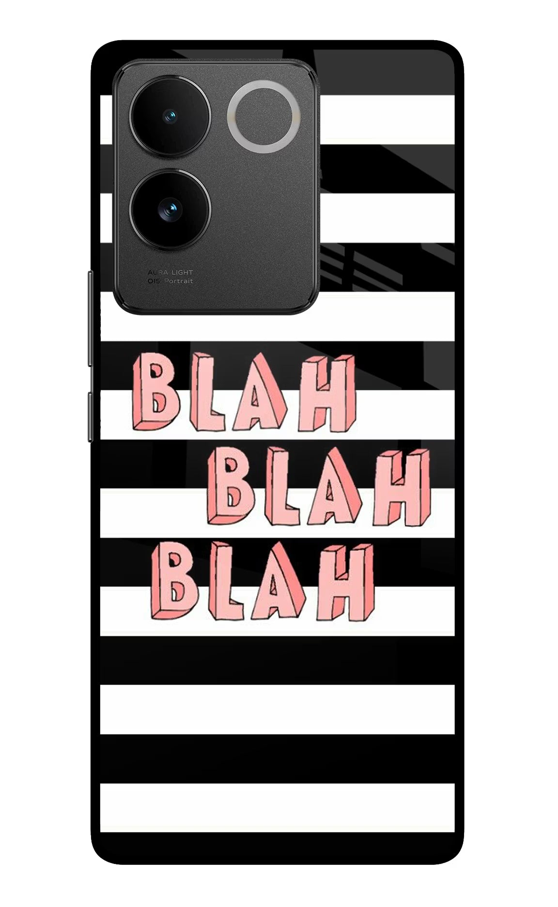 Blah Blah Blah Vivo T2 Pro 5G Glass Case Back Cover by Casekaro