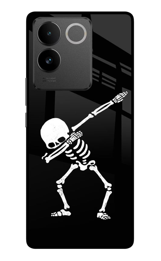 Dabbing Skeleton Art Vivo T2 Pro 5G Glass Case
