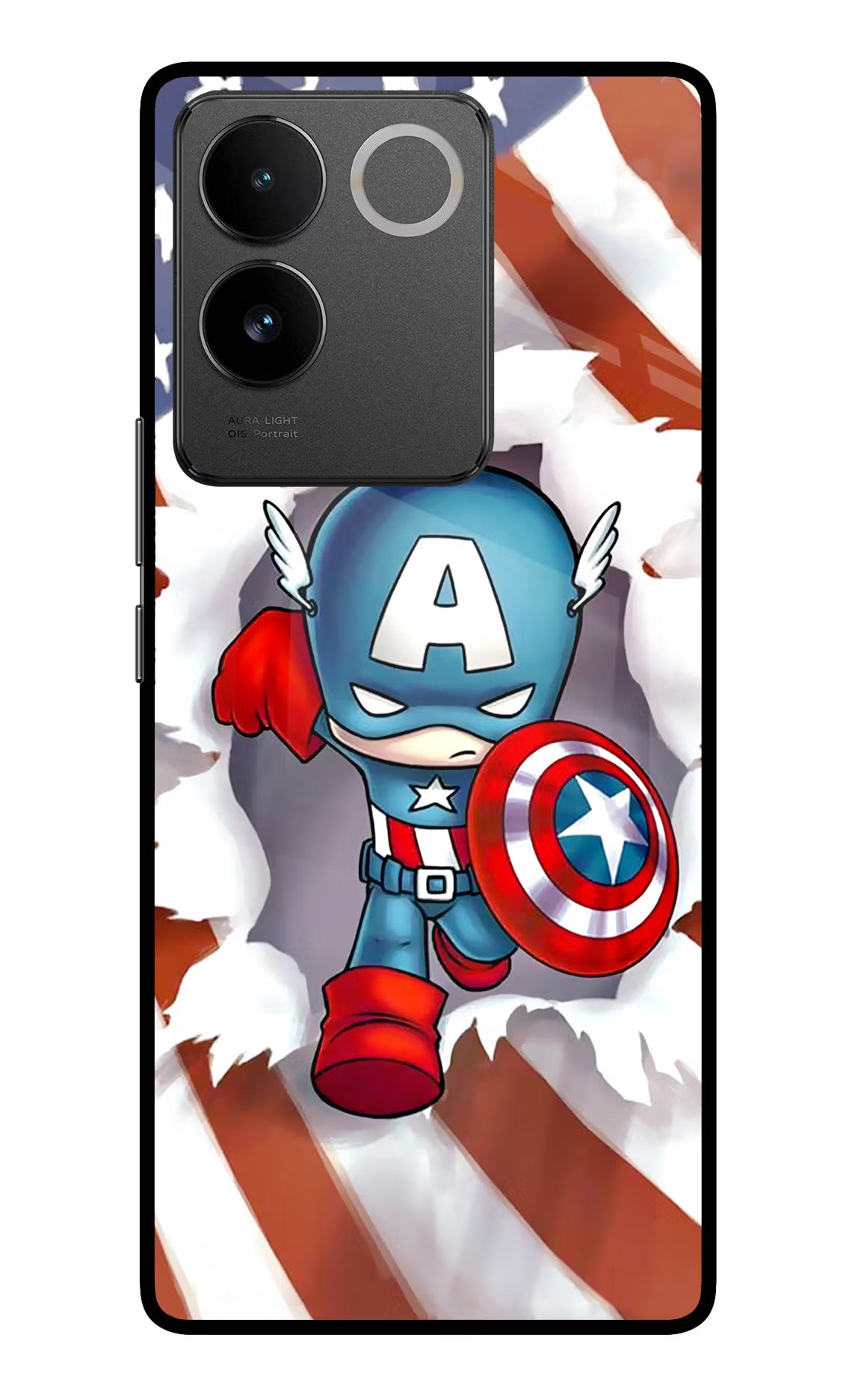 Captain America Vivo T2 Pro 5G Glass Case Back Cover by Casekaro