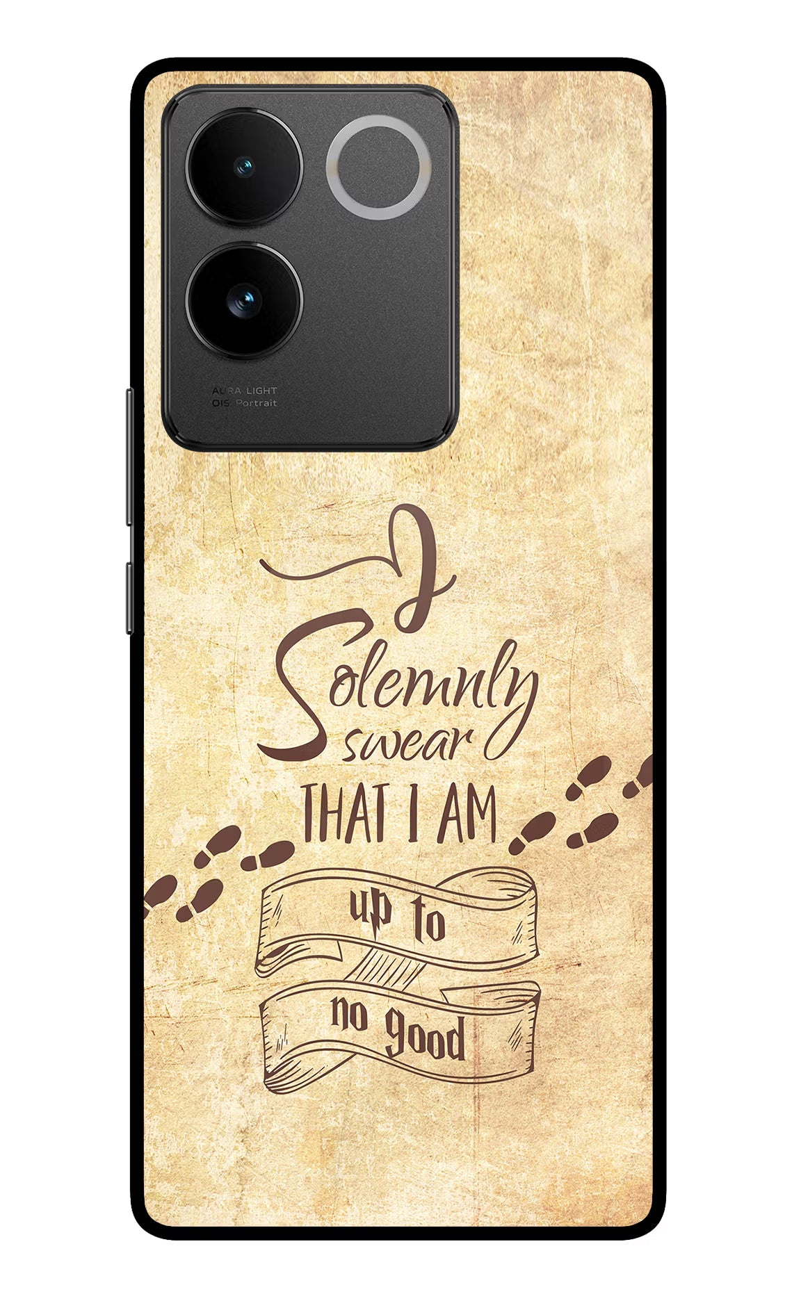 I Solemnly swear that i up to no good Vivo T2 Pro 5G Glass Case Back Cover by Casekaro