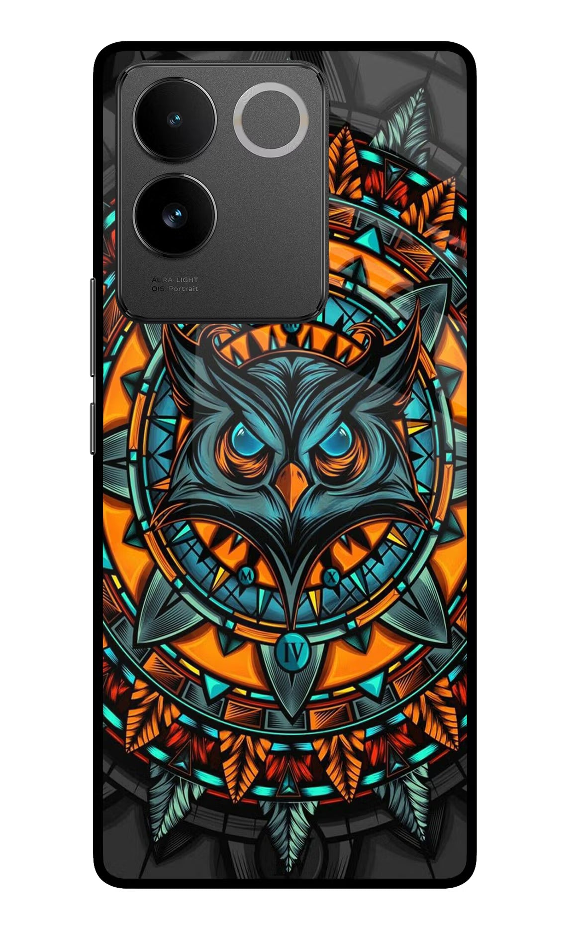 Angry Owl Art Vivo T2 Pro 5G Glass Case Back Cover by Casekaro