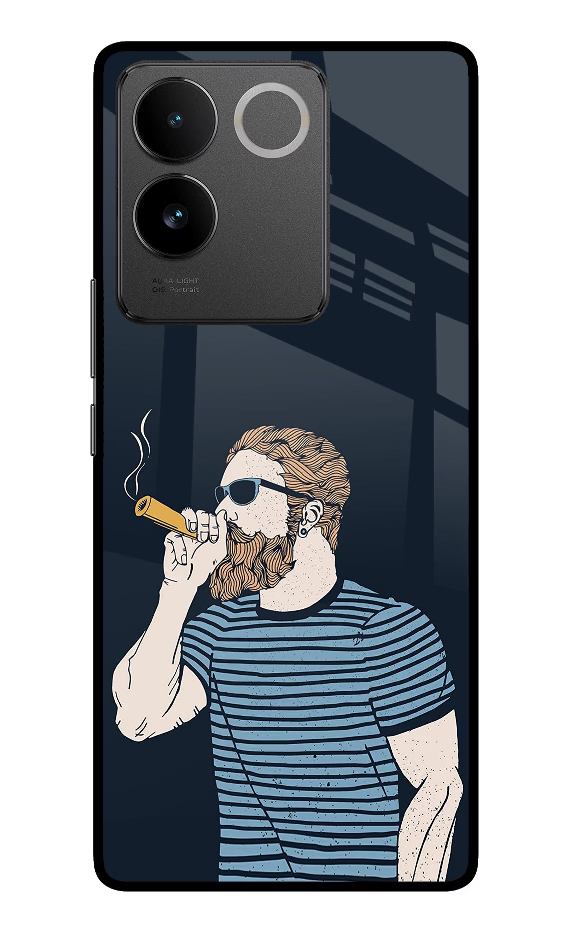 Smoking Vivo T2 Pro 5G Glass Case Back Cover by Casekaro