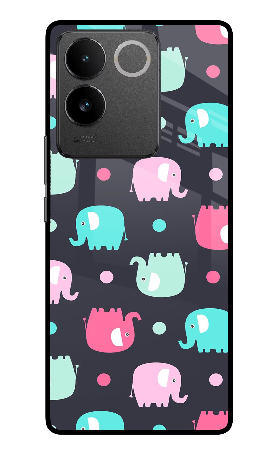 Elephants Vivo T2 Pro 5G Glass Case Back Cover by Casekaro