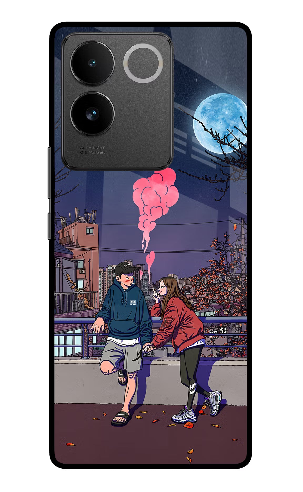 Chilling Couple Vivo T2 Pro 5G Glass Case Back Cover by Casekaro