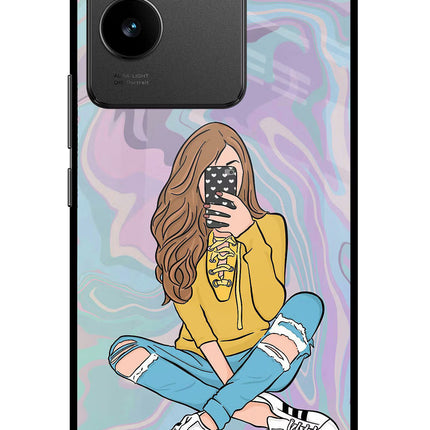 Selfie Girl Vivo T2 Pro 5G Glass Case Back Cover by Casekaro