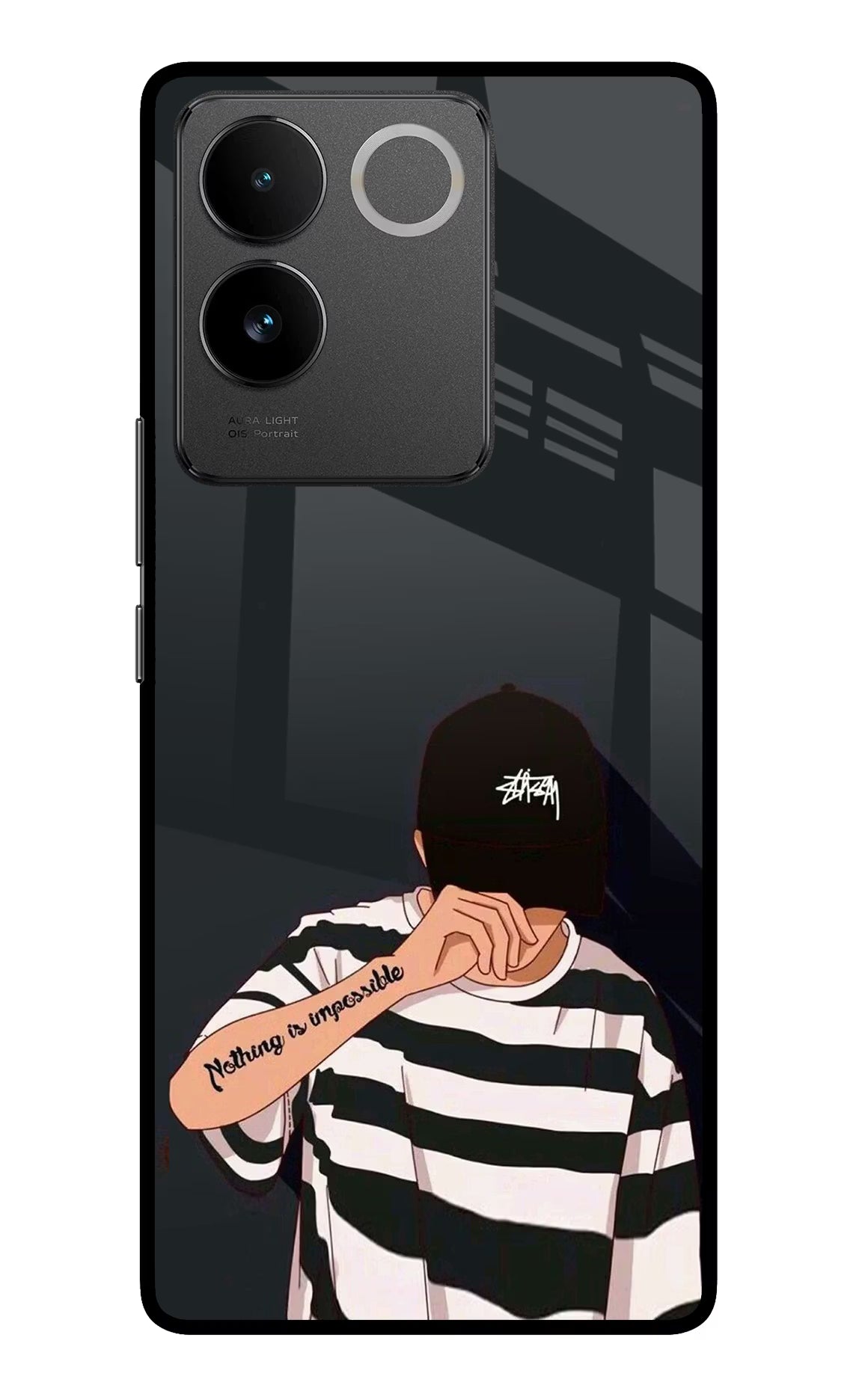 Aesthetic Boy Vivo T2 Pro 5G Glass Case Back Cover by Casekaro