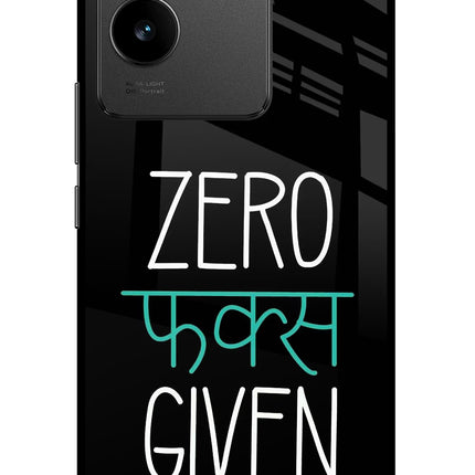 Zero Fucks Given Vivo T2 Pro 5G Glass Case Back Cover by Casekaro