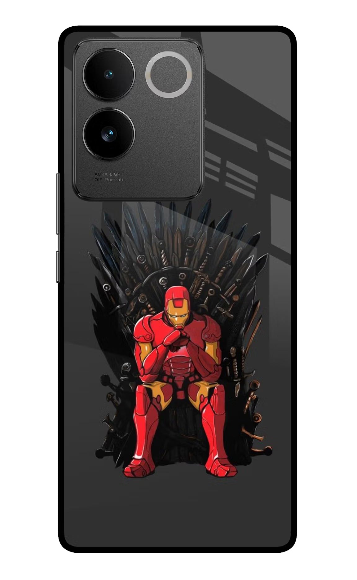 Ironman Throne Vivo T2 Pro 5G Glass Case Back Cover by Casekaro