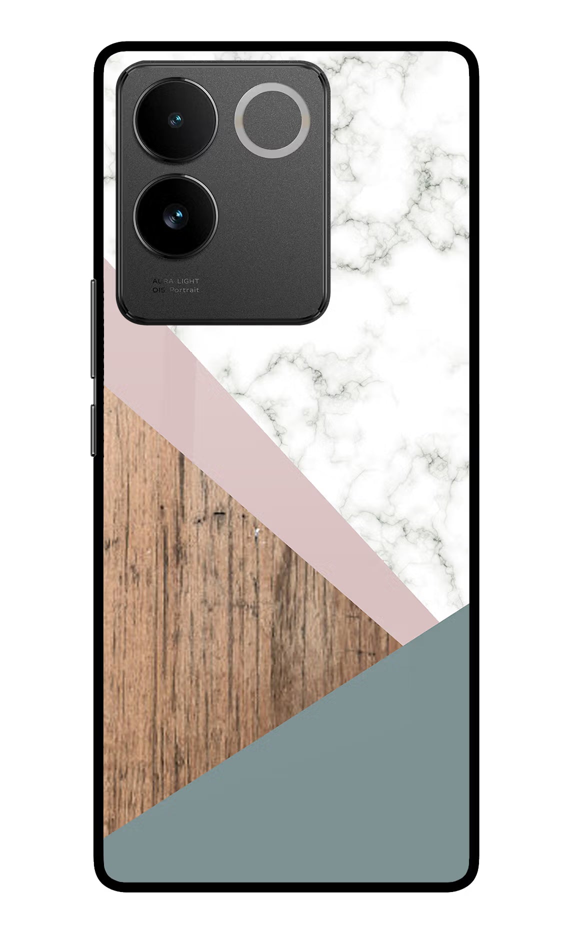 Marble wood Abstract Vivo T2 Pro 5G Glass Case Back Cover by Casekaro