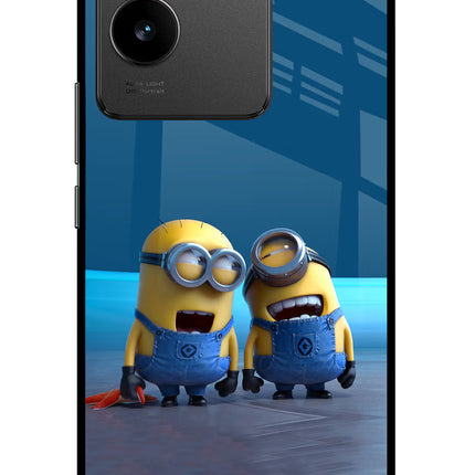 Minion Laughing Vivo T2 Pro 5G Glass Case Back Cover by Casekaro