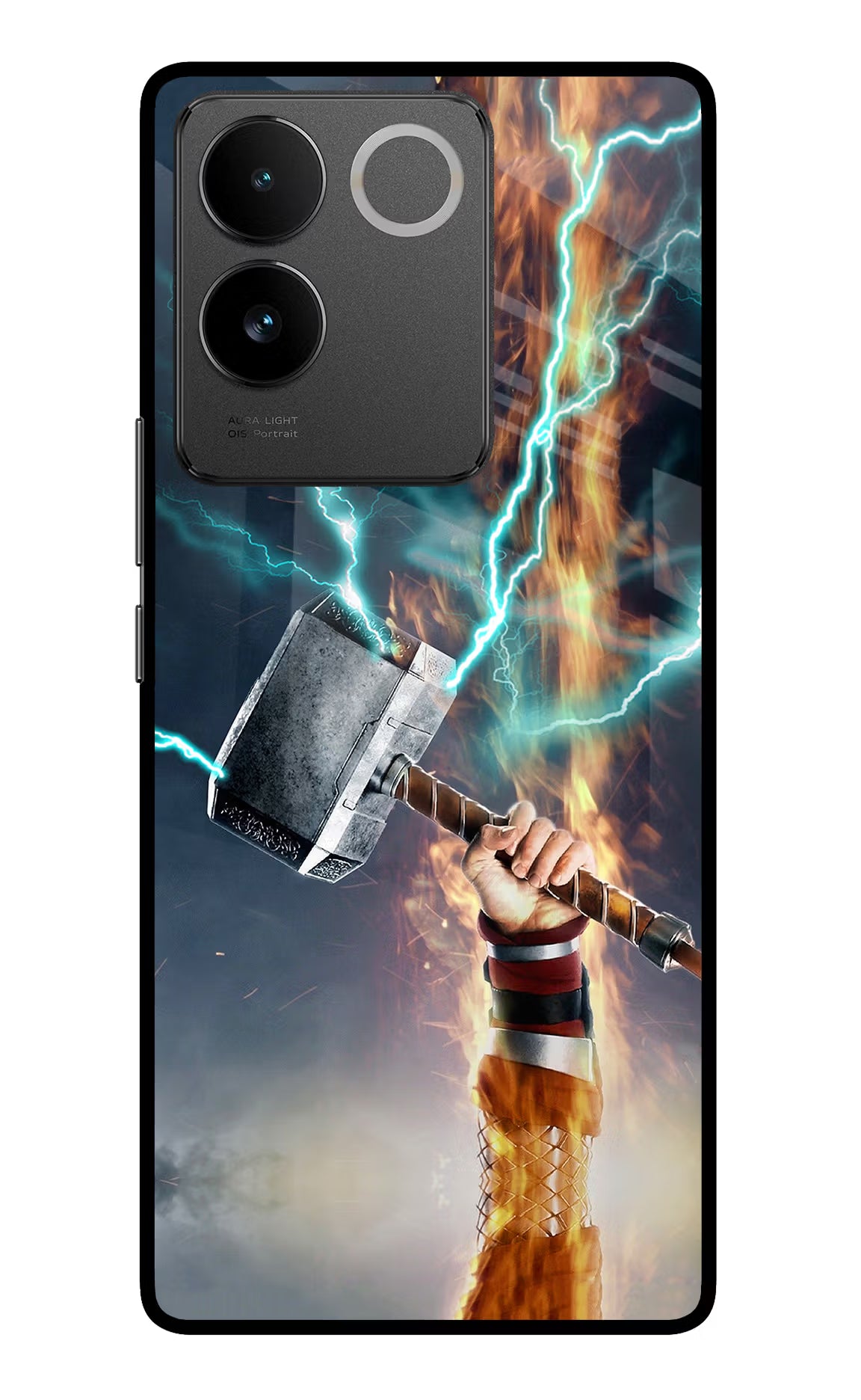 Thor Hammer Mjolnir Vivo T2 Pro 5G Glass Case Back Cover by Casekaro