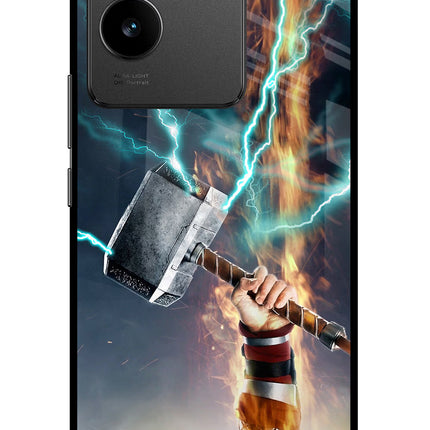 Thor Hammer Mjolnir Vivo T2 Pro 5G Glass Case Back Cover by Casekaro