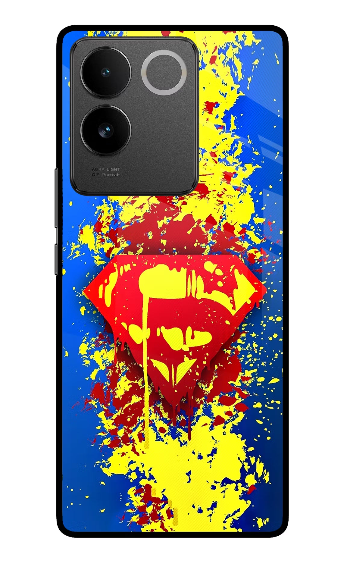 Superman logo Vivo T2 Pro 5G Glass Case Back Cover by Casekaro
