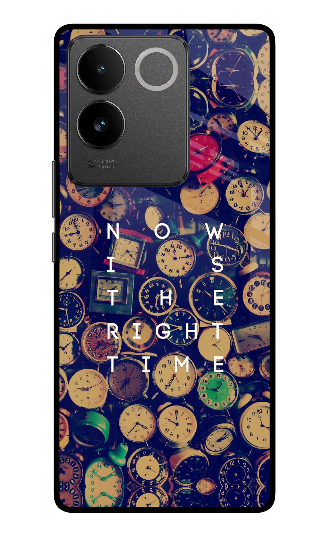 Now is the Right Time Quote Vivo T2 Pro 5G Glass Case Back Cover by Casekaro