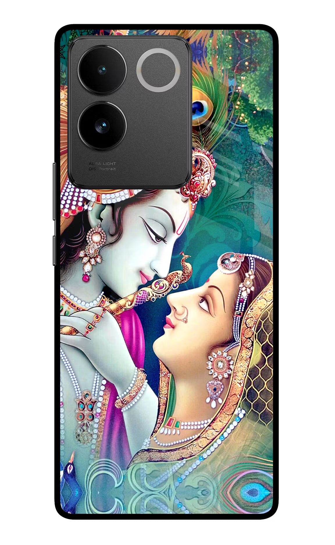 Lord Radha Krishna Vivo T2 Pro 5G Glass Case Back Cover by Casekaro