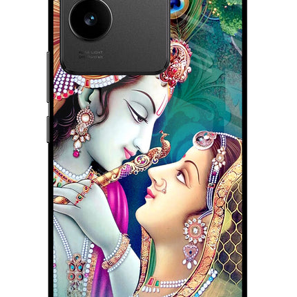 Lord Radha Krishna Vivo T2 Pro 5G Glass Case Back Cover by Casekaro