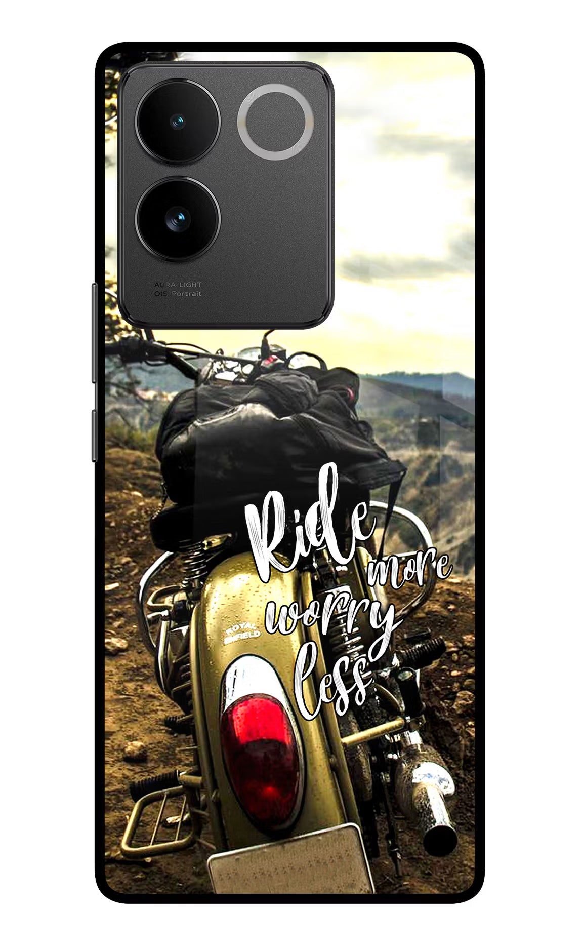 Ride More Worry Less Vivo T2 Pro 5G Glass Case Back Cover by Casekaro