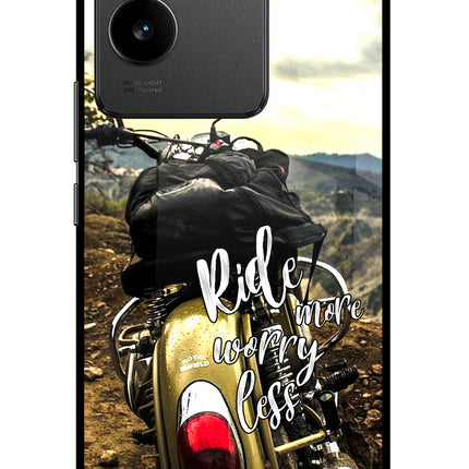 Ride More Worry Less Vivo T2 Pro 5G Glass Case Back Cover by Casekaro