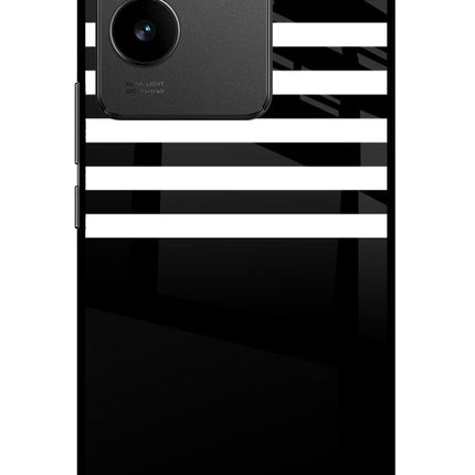 Black and White Print Vivo T2 Pro 5G Glass Case Back Cover by Casekaro