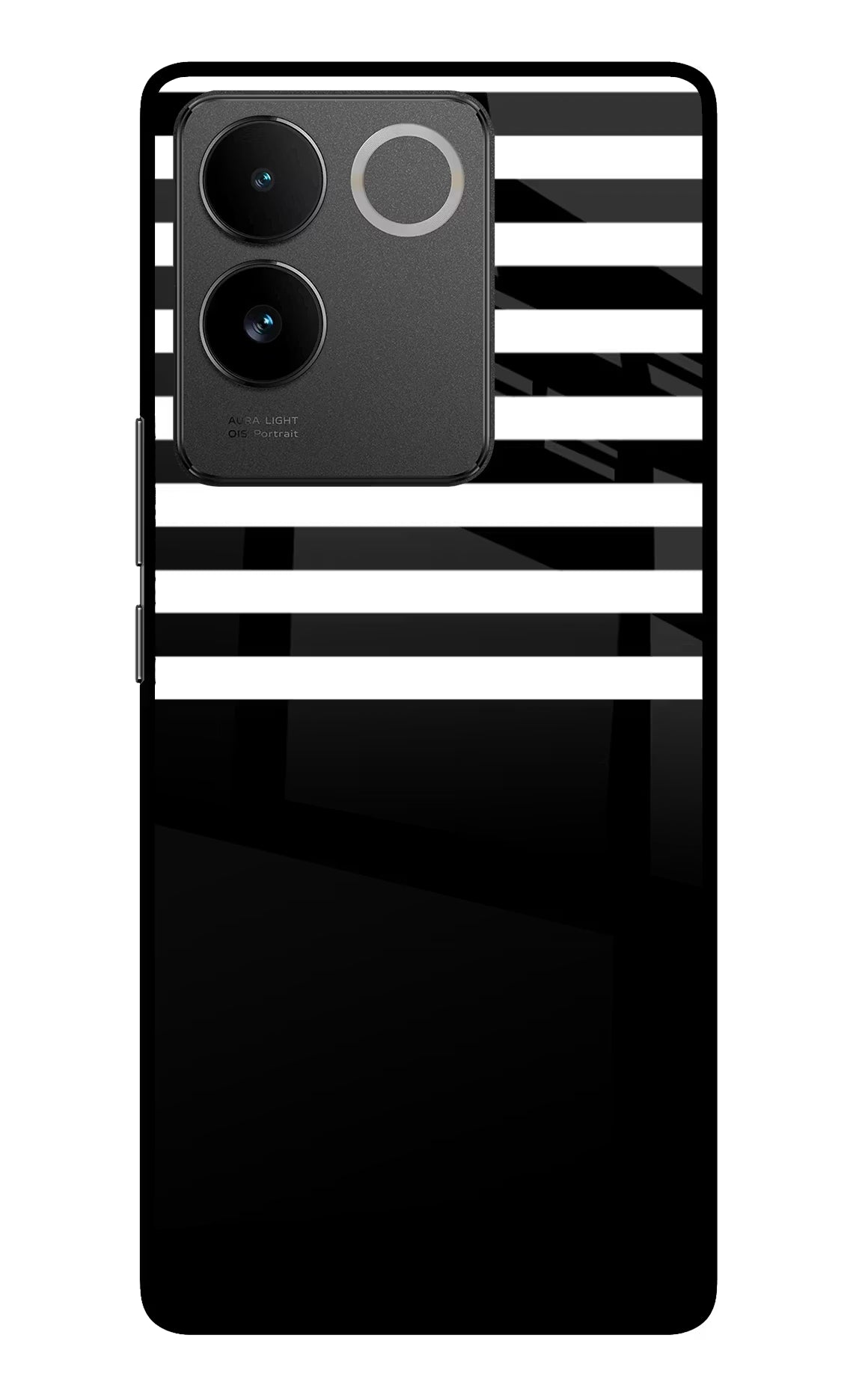 Black and White Print Vivo T2 Pro 5G Glass Case Back Cover by Casekaro