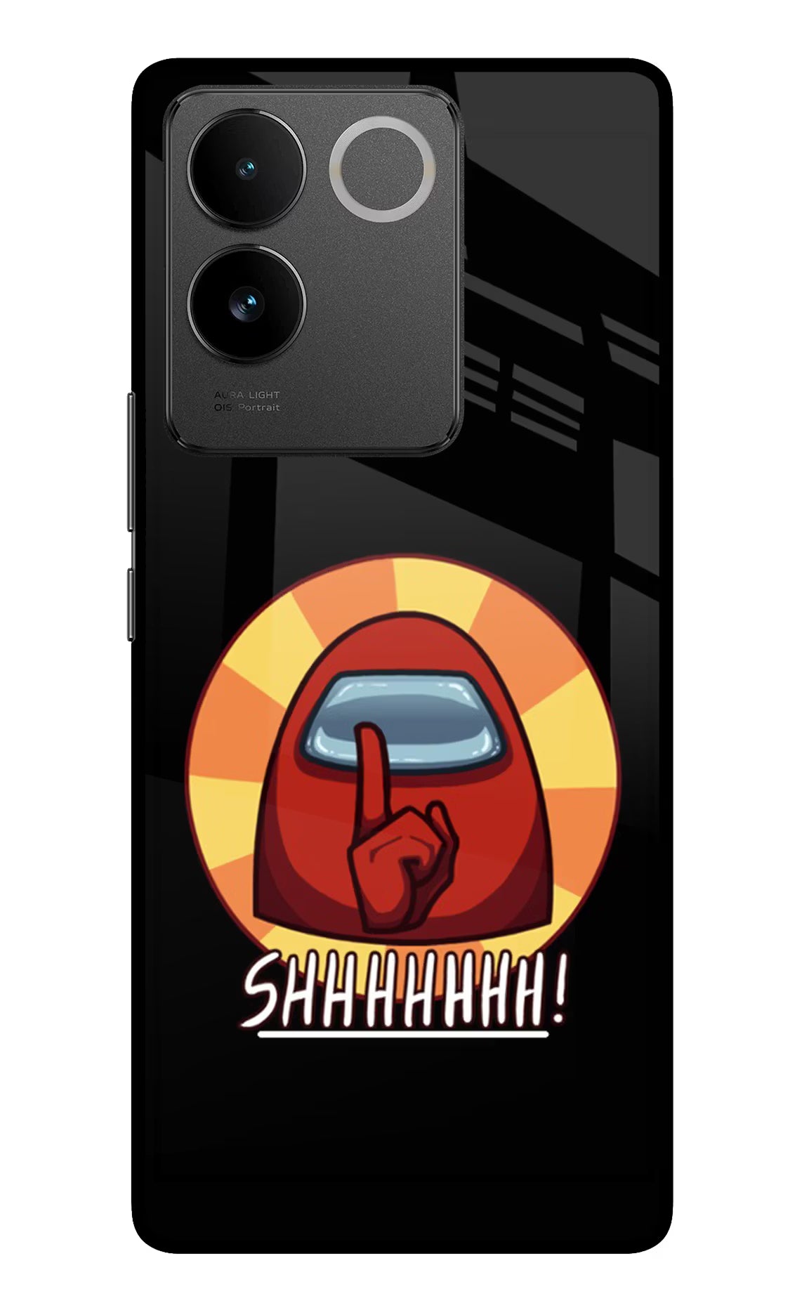 Among Us Shhh! Vivo T2 Pro 5G Glass Case Back Cover by Casekaro